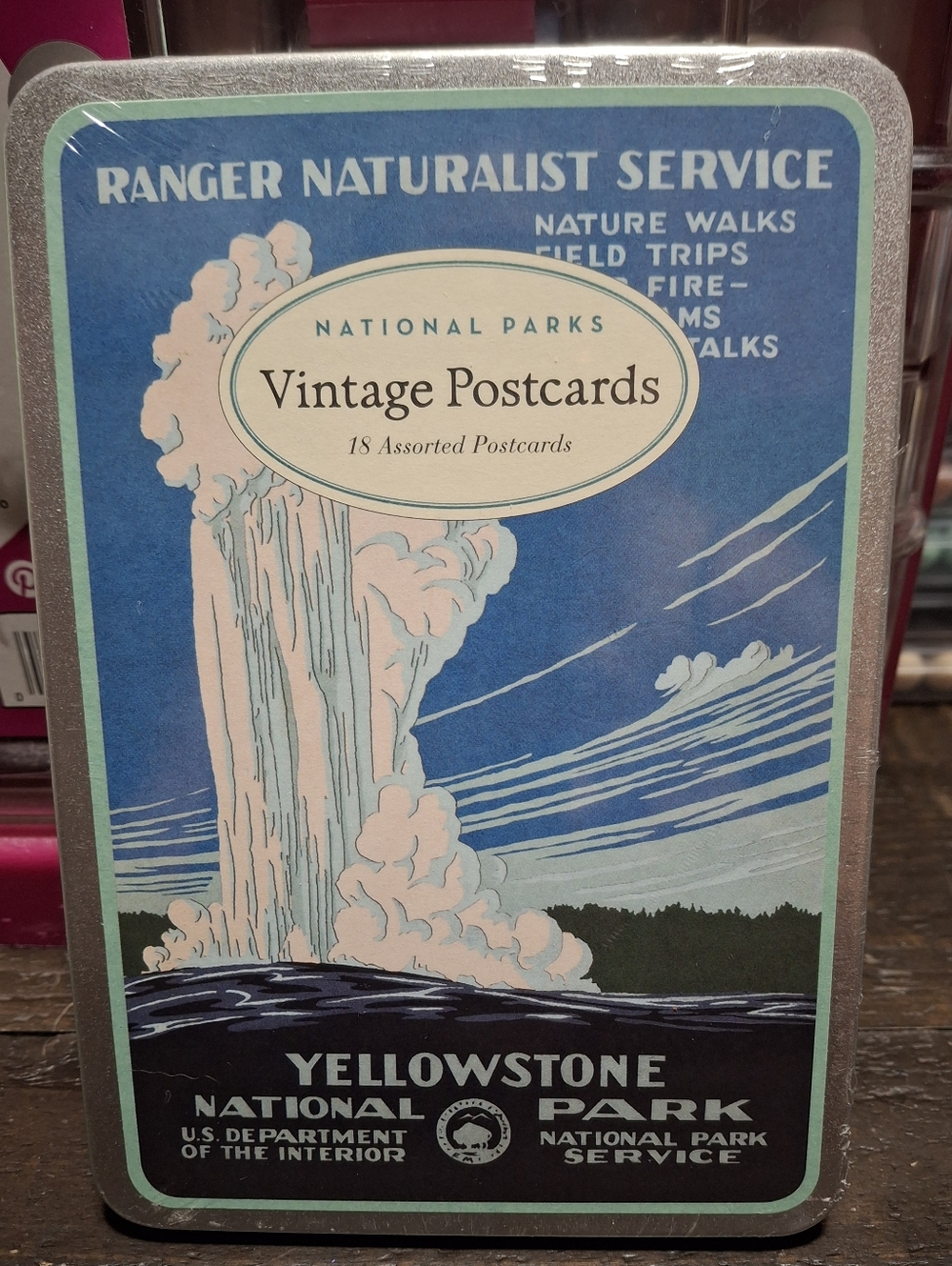 National Parks Vintage Postcards And Tin Box- 18 Count